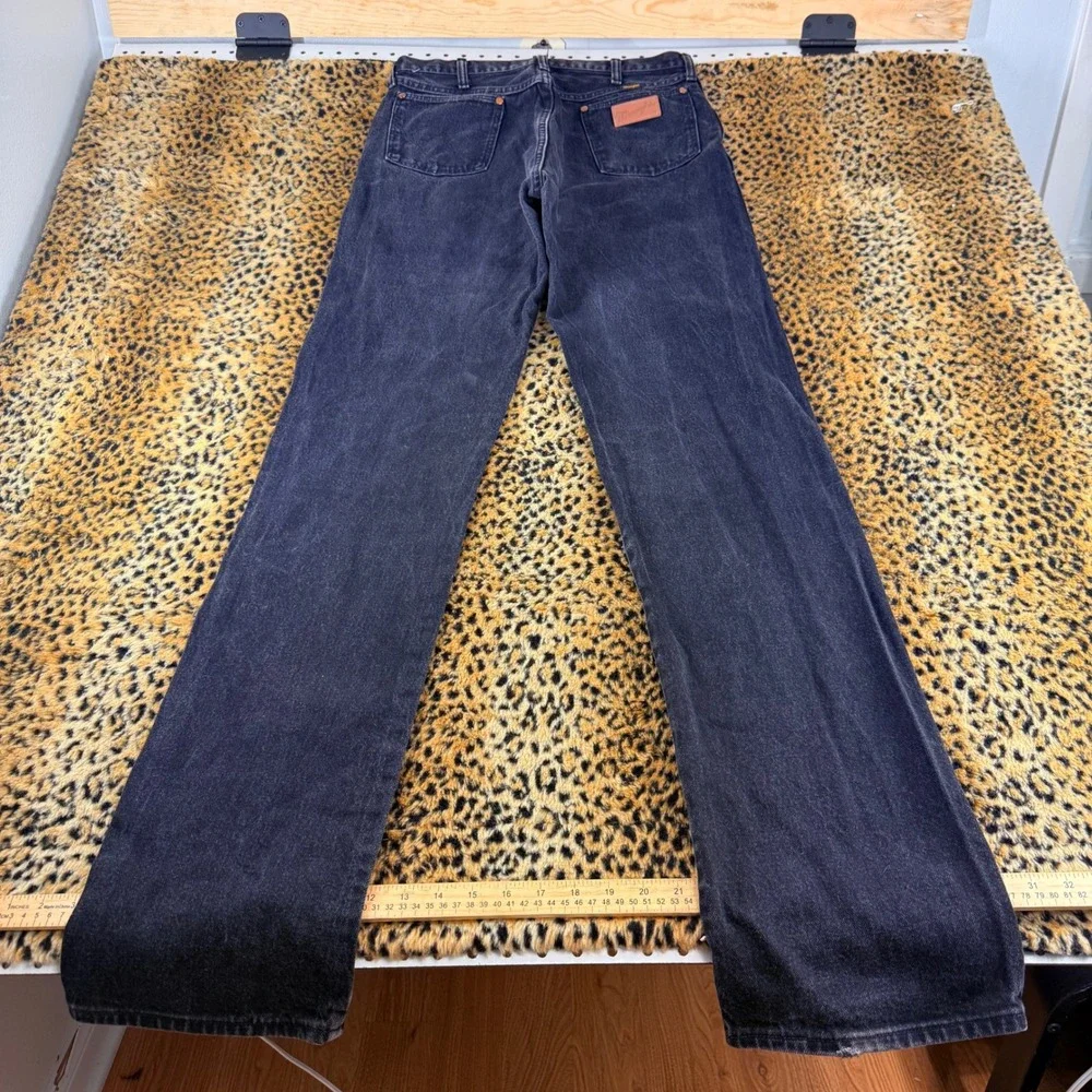Vintage 80s Wrangler Cowboy Cut 13MWZWK Black Denim Jeans Mens 34x40 Made in USA